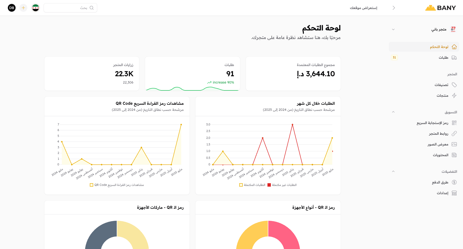 Bany Dashboard Preview
